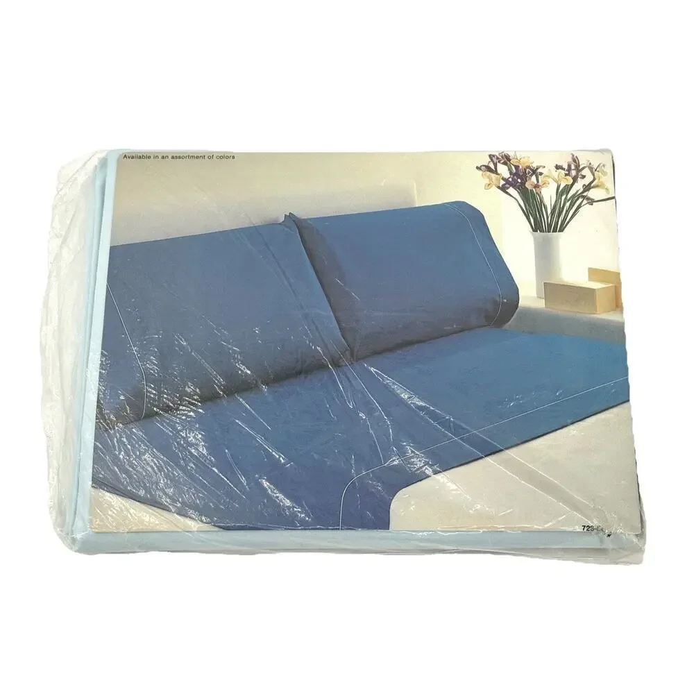 Vintage Percale Full Flat JCPenneys Pale Blue Sheet 50/50 Cotton Polyester
